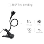 lampe led clipable table lecture usb flexible moderne minimaliste noir cordon