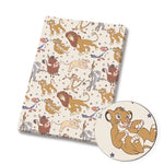 papier cadeau coton motif personnages dessin animé rose blanc bleu beige enfant fille