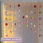 rideau porte multicolore fleurs crochetées décoration bohème intérieur semi transparent artisanal festif
