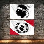 drapeau corse silhouette homme foulard graphique blanc noir décoration murale salle manger salon