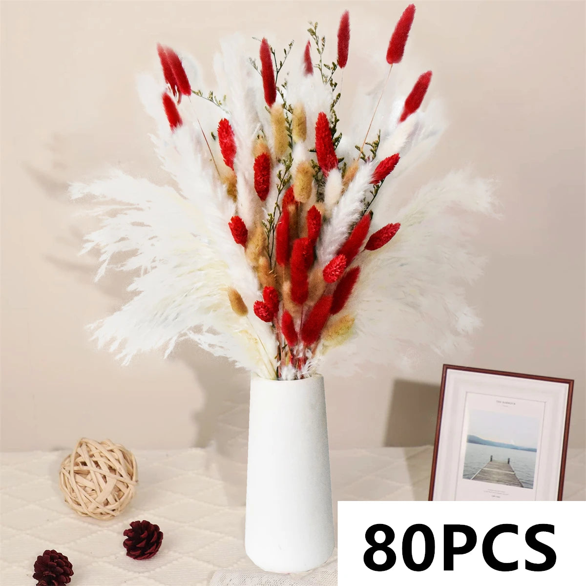 fleurs séchées bouquet pampas plumes graminées décoration intérieure anniversaire mariage rustic naturel