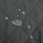 housse canapé réversible quiltée gris beige poche rangement boucles métalliques