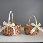 Panier tressé en osier vue de dessus