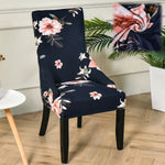 housse chaise velours extensible imprimé floral fauteuil salle manger moderne décoration