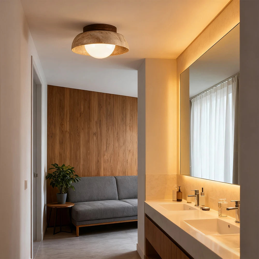 lampe moderne marron marbrée texture naturelle éclairage industriel fixations invisibles led chambre hall