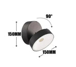 lampe murale led moderne gris métallisé hydrofuge 150mm haute rotation 90degres