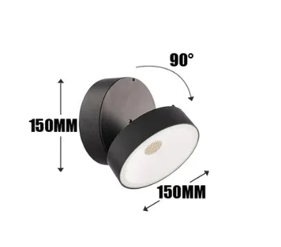 lampe murale led moderne gris métallisé hydrofuge 150mm haute rotation 90degres