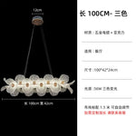 Suspension lumineuse moderne florale blanc doré LED câbles métalliques transparentes chambre salon