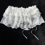 jupe courte féminine dentelle volants semi transparent blanc noirSizeMode: petite taille grande disponible