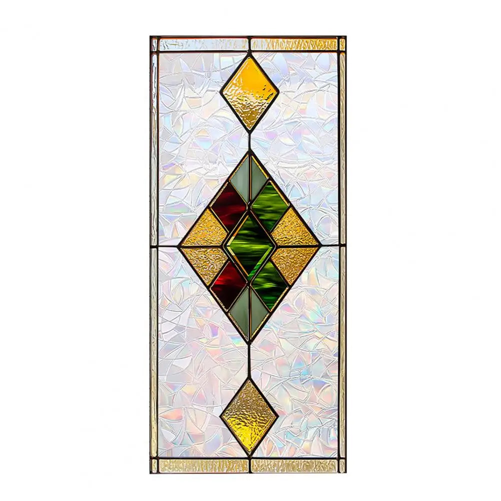 vitrail floral art nouveau opaques adhésif vert blanc bleu rose doré