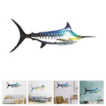 Décoration murale en métal poisson marlin bleu style nautique