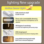 lampe placard détection mouvement led recharge usb blanc moderne 20cm 30cm 40cm 60cm adjustable