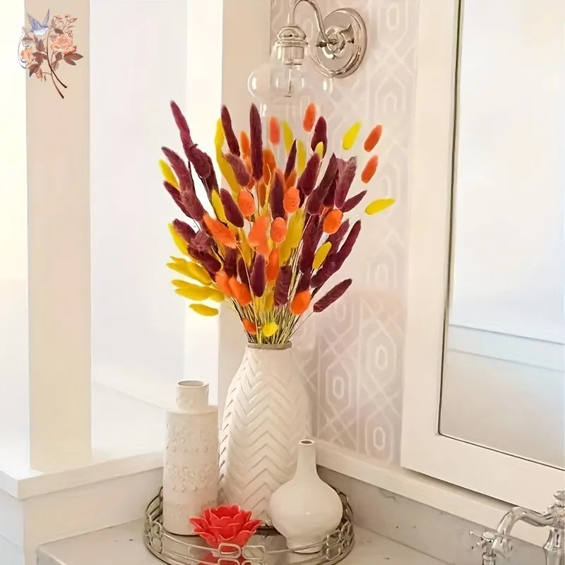 décoration intérieure bouquet artificiel orange jaune naturel dried flowers anniversaire mariage