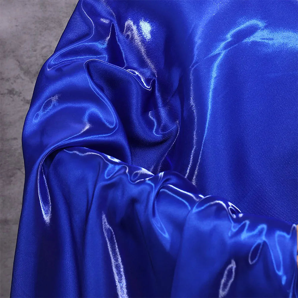 tissu satiné brillant polyester large 150cm moderne élégant robe cérémonie mariage couleur variée opacité