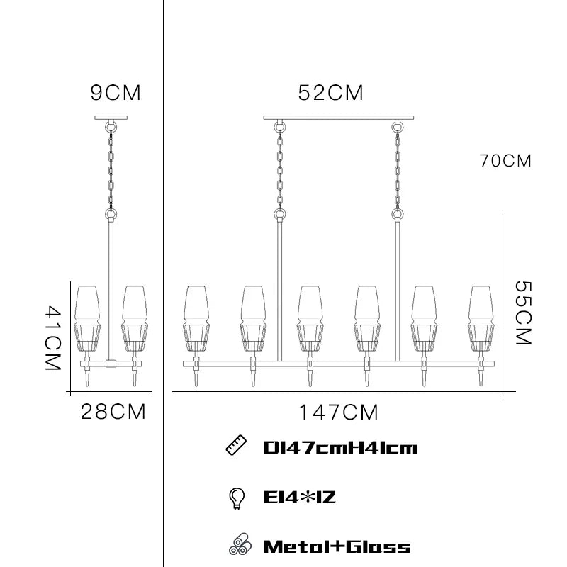 chandelier led verre transparent moderne or noir salon chambre villa
