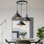 lampe suspendue industrielle noir mat salon chambre éclairage vintage rétro métal