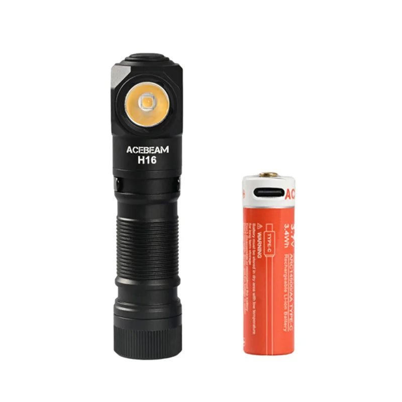 lampe frontale rechargeable 1000 lumens led orange noir moderne compact