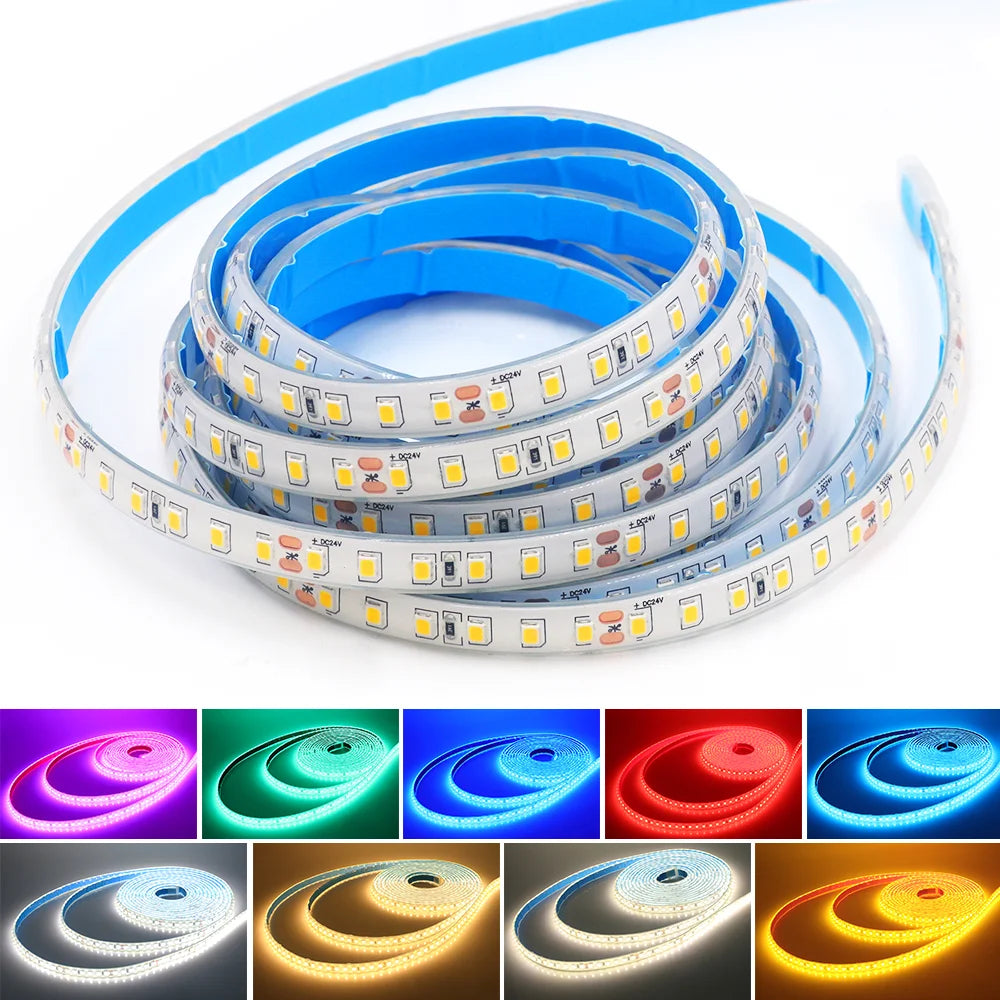 Détail du ruban LED étanche montrant la protection silicone et les puces SMD2835
