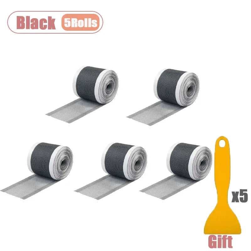 filet anti moustiques adhésif gris maille fine pratique fenêtrerollable black pack