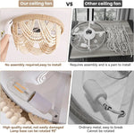 ventilateur moderne bois lumière led télécommande beige blanc