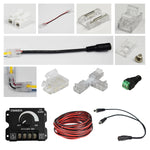 connecteurs électriques transparents clips câbles 12v 24v led bande fixations modernes fonctionnels