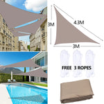 voile d'ombrage triangulaire beige oxford moderne anti uv 3x4x5m 5x5x7.1m anneaux inoxydables instructions