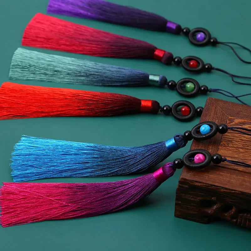épingle cheveux fil soie violet rouge bleu rose décoration artisanat fait main