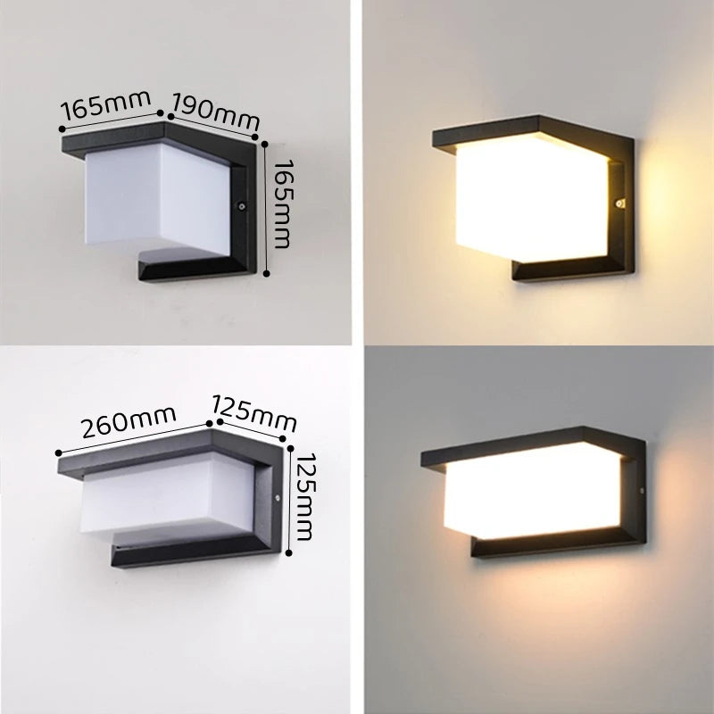 lampe murale moderne led ip65 étanche noir blanche éclairage extérieur jardin cloisonalley