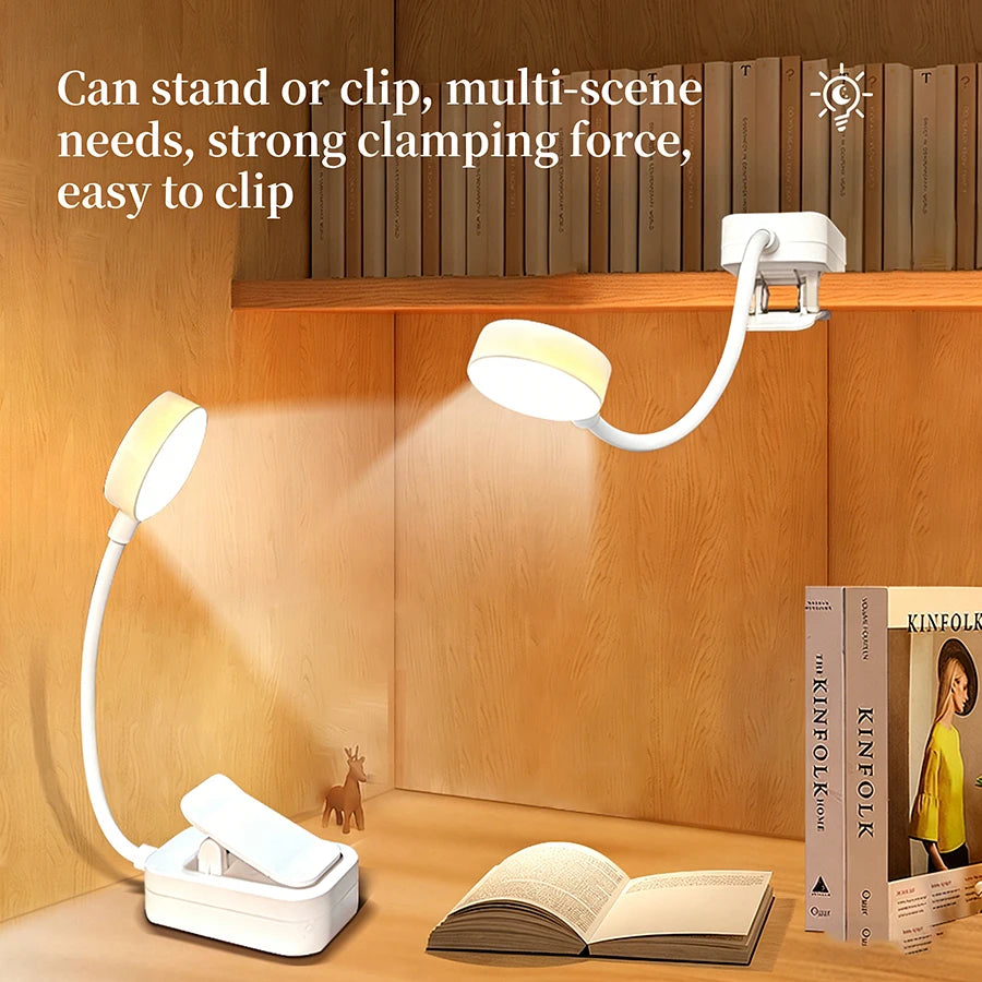 lampe lecture rechargeable led flexible clip portable blanc moderne douce intense variable chambre