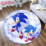 tapis rond sonic dessin animé bleu blanc rouge jaune noir cartoon 100cm 120cm 140cm