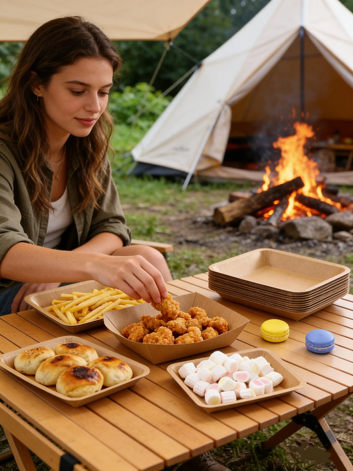 assiettes kraft marron clair respectueux environnement moderne rustique opacité texture papier kraft événements fêtes