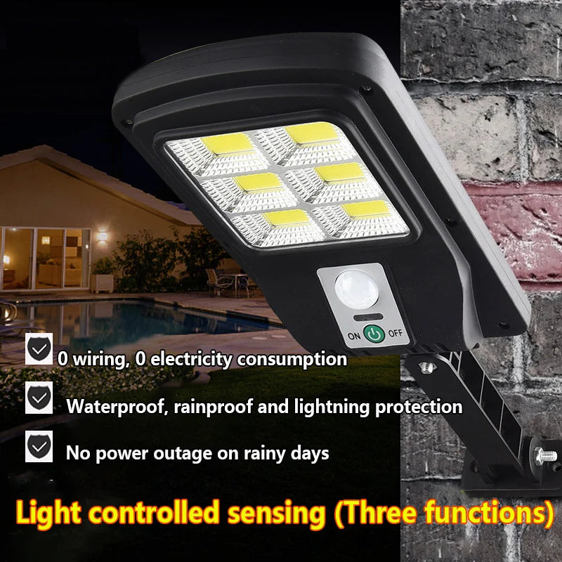 lampe solaire extérieure imperméable led noire moderne autoéclairante télécommande 72000lm