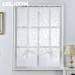 rideaux fleuris polyester translucides bohème fenêtre extérieure facile moderne blanc marron bleuclair decoration interieur