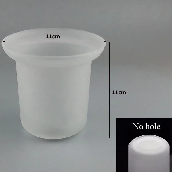 pot pinceau verre blanc mat classique adhésif poignée dorée 9.5cm 8cm 15cm