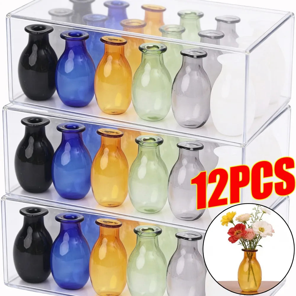 mini vase verre transparent décoration moderne petit pot fleurs micro paysage intérieur