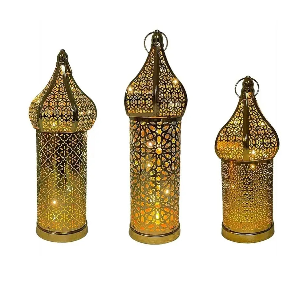 lanterne décorative or blanc perforée moderne oriental anniversaire noël mariage