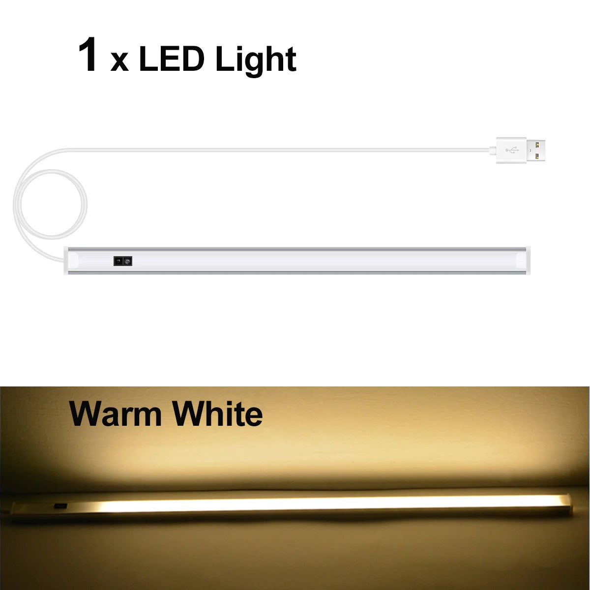 lampe led barre cuisine 30cm 40cm 50cm blanc blanc chaud adhésif sensoriel moderne minimaliste