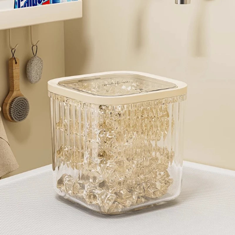 bac glace transparent moderne rayures verticales rangement 15x15x8.3 cm