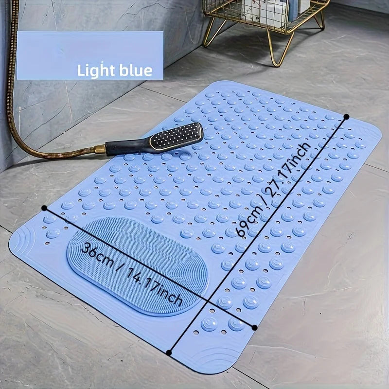 tapis bain antidérapant texturé mars green bleu clair gris moderne drainage rapide sécurité maison