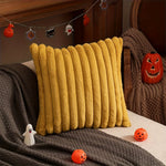 coussin housse fourrure vert rayé adhésif decoration noel canape lit confortable soft 45x45