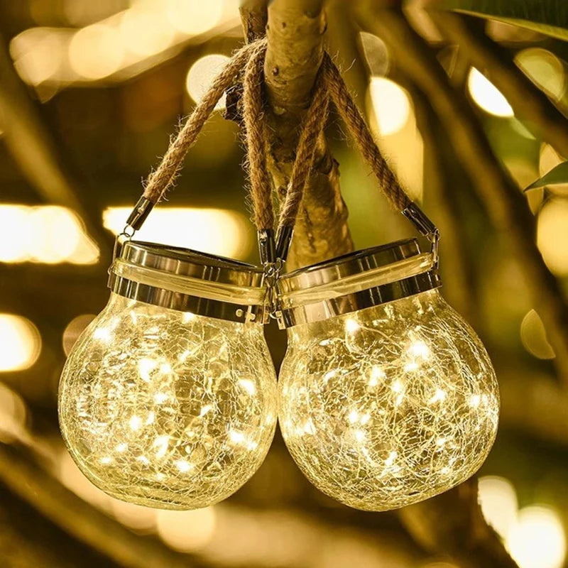 lampe solaire verre craquelé transparent argentée moderne extérieure patio jardin led ip65