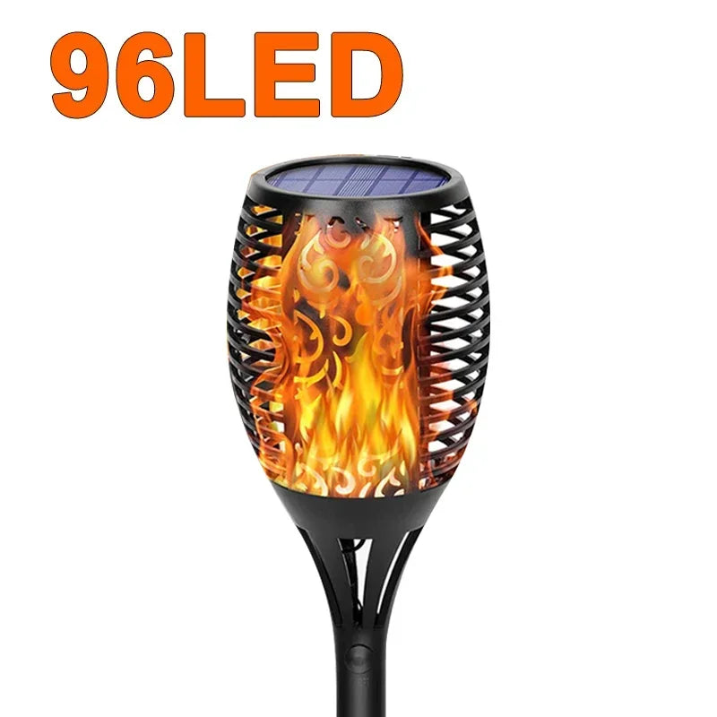 lanterne solaire led effet flamme vacillante moderne noire motif floral étancheextérieur jardin allée patio