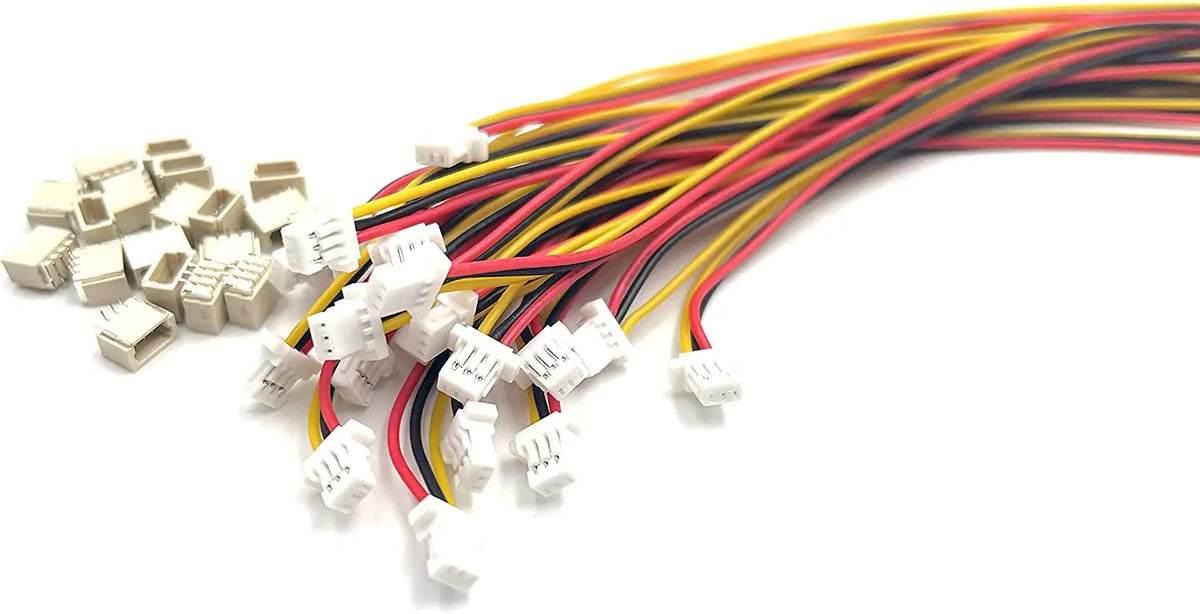 connecteurs électriques blanc rouge jaune noir 10 broches filés certifiés