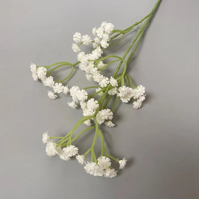 bouquet artificiel fleurs roses blanches marrons rouges petite fleurs rondes naturel minimaliste decoration maison