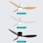ventilateur led moderne télécommande blanc bois noir minimaliste