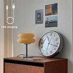 lampe table led deux globes superposés base chromée rétro couleur orange rose jaune
