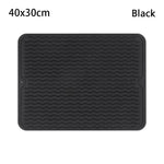 tapis table silicone rectangulaire moderne rayures ondulées gris noir protection cuisine support vaisselle