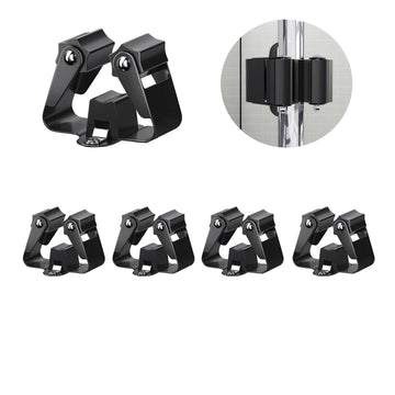 porte balai support mur noir acier inoxydable moderne respectueux environnement vis imperméable stockage articles
