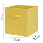 boîtes rangement pliables tissu uni moderne bleu marine beige jaune vert poignées détachables respectueux