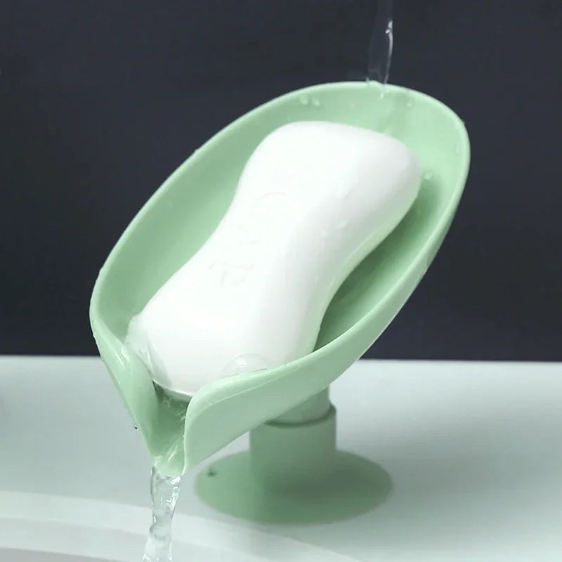 support savon moderne vert clair adhésif salle bains plastique gris opacité